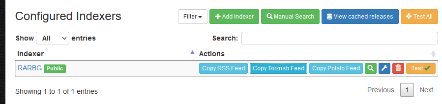 Configured Indexer